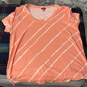 NWOT Vince Camuto Women's Orange Striped Top 1X